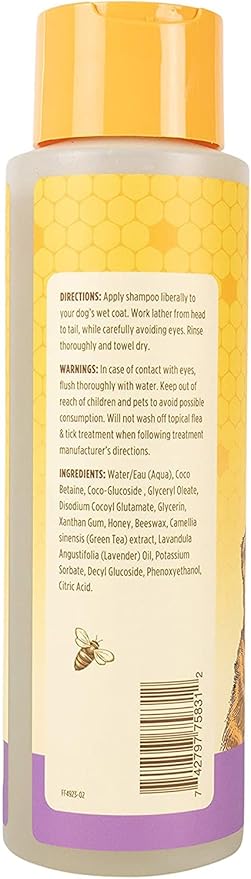 Burt's Bees for Pets Calming Dog Shampoo with Lavender and Green Tea, 6pk, 95% Natural Origin Formulas, Calming Lavender Dog Shampoo - Gentle Dog Shampoo, Best Dog Shampoo, Lavender, 6pk 16 oz