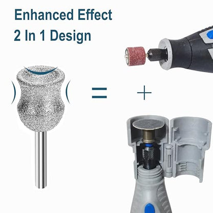 Dog Nail Grinder Bits for Dremel - Diamond Dremel Dog Nail Grinder Attachment - 1/8" Dog Nail Dremel Bits, Safe and Painless Dog Nail Grooming Tools (D