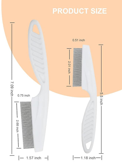 2 PCS Flea Comb for Dogs and Cats - Promotes Hair Growth and Removes Loose Hair, Knots