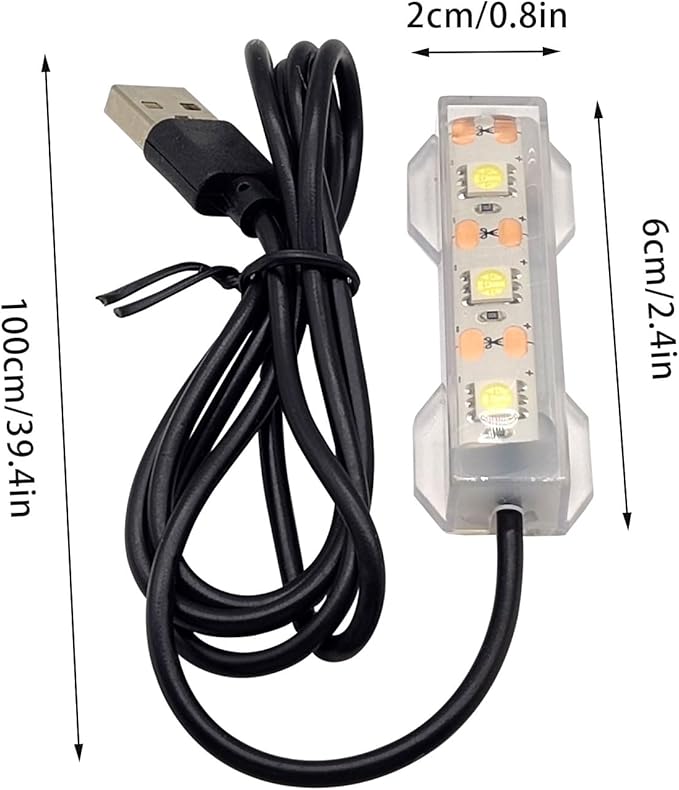 Flylin 4PCs 5V USB Aquarium Light, Smal Decoration LED Lighting Lamp, Aquarium Water Plant Light for Desktop Fish Tank Indoor Water Garden (White)