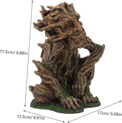 Zerodeko Fish Tank Tree Trunk Decoration, Aquarium Tree face décor Ornaments for Fish Tank, Resin Old Man Figurine for Freshwater Saltwater, Aquarium Betta Fish Decoration