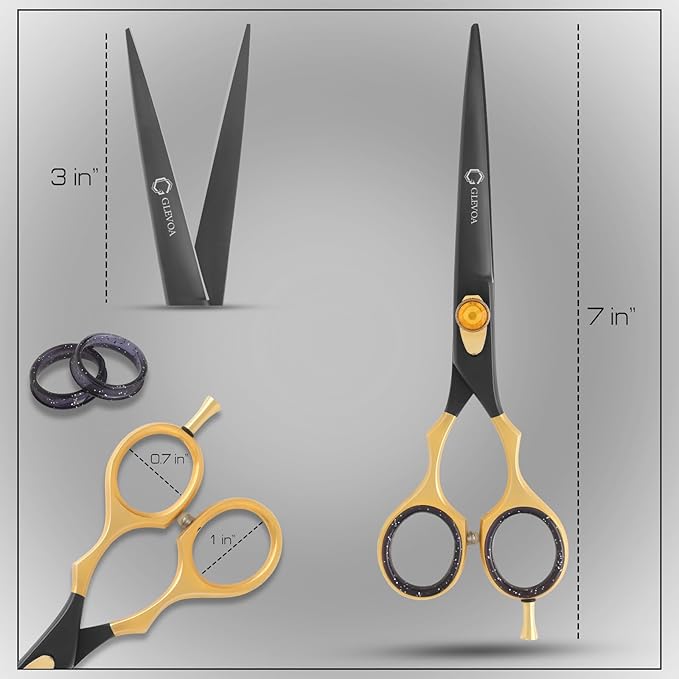 Dog Grooming Scissor - Professional Down-curved Shear with Ergonomic Handle Japanese Stainless Steel Trimming Scissor for Dogs, Cats and Other Pets, Sharp (Straight Scissors)