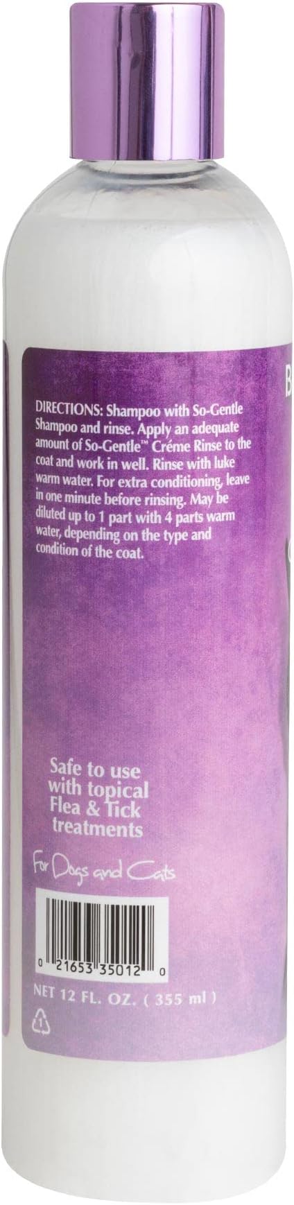 Bio-Groom So-Gentle Hypoallergenic Dog Conditioner  Tearless, Cat & Dog Bathing Supplies, Puppy Wash for Gentle Skin, Cruelty-Free, Made in USA, Tear-Free Dog Products  12 fl oz 1-Pack