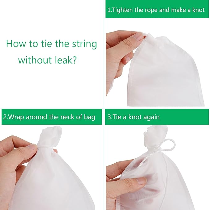 6Pack Fine Media Filter Bag for Aquarium 180 Micron Extra Fine Drawstring Filter Bags Reusable Nylon Media Bags for Fish Tank(Fine,3.5''x8.2'')