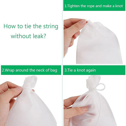 6Pack Fine Media Filter Bag for Aquarium 180 Micron Extra Fine Drawstring Filter Bags Reusable Nylon Media Bags for Fish Tank(Fine,3.5''x8.2'')