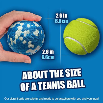 Dog Balls, Indestructible Tennis Balls for Dogs, Durable Bouncy Dog Toy Balls for Aggressive Chewers, Interactive Dog Toys for Fetch Game, Lightweight Floating Dog Toys