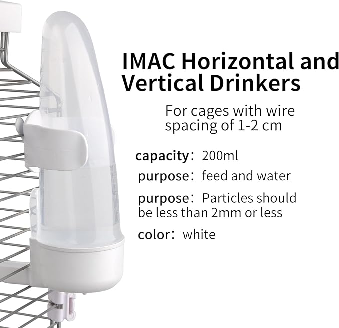 Bird Feeder Automatic Bird Water Dispenser Set for Cage No Mess Parakeet Cage Water Dispenser PP Material, 200ml/6.8fl oz (2PCS)