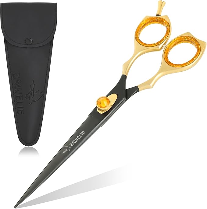 Dog Grooming Scissor- 7.5 Pet Shears, Japanese Stainless Steel Ergonomic Pet Grooming Scissor, Heavy Duty Sharp and Comfortable pet Scissors for Grooming, Dogs, Cats and Other Animals (Straight)