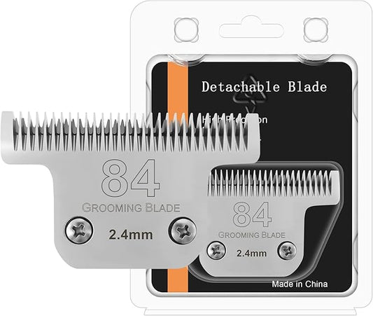 84# Pet Dog Grooming Stainless Steel Blade,Compatible with Ainds,Oster A5,Wahl KM-10 and Other Series Detachable Clippers, Cut Length 3/32-Inch