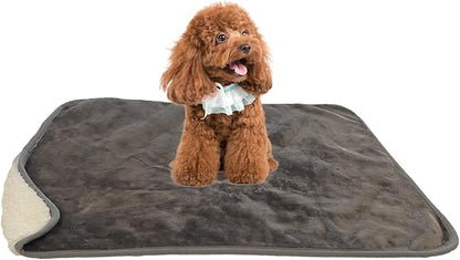 Bucephalus Waterproof Dog Blanket, Thick Reversible Soft Pet Blankets for Couch Bed Protection, Pee Proof Sherpa Fleece Blanket for Small Medium Large Dogs Puppy Cats Washable (Brown,25"_35")