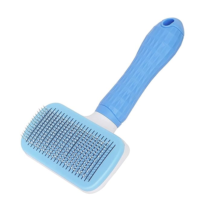Dog Brush & Cat Brush, Easy Self Cleaning, Rectangular Slicker Pet Brush, Pet Grooming Tool, Removes Undercoat, Shedding, Mats, and Tangled Hair, For Short to Long Fur Hair Dog & Cat - AC2 (Blue)
