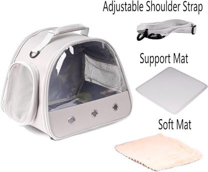 Bearded Dragon Carrier,Lizards Carrier, Small Animal Travel Carrier for Hedgehog Rat Parrot Bird Guinea Pig, Portable Guinea Pig Travel Carrier for 2(Grey)