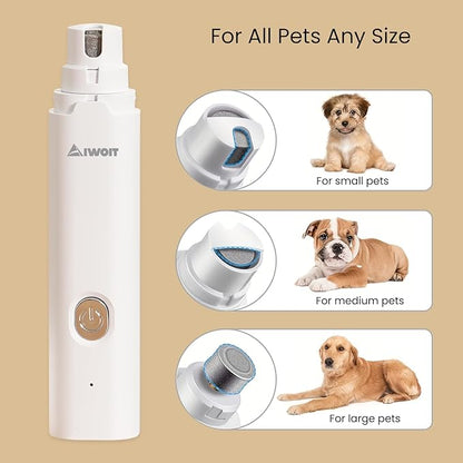 Dog Nail Grinder & Dog Nail Trimmers - Rechargeable Low-Noise 2-Speed Electric Pet Claw Clipper for Dogs & Cats, Safe Grooming Supplies for Small to Large Pets with Paw Care Essentials