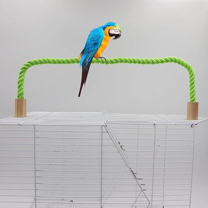 2 Pack Bird Hemp Rope Perch Swing, Bird Cage Stand Pole Accessories, Paw Grinding Standing Climbing Perch for Parrot, Parakeet, Budgies, Lovebirds (47.2 inches/120 cm)