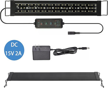 OYO WATER Aquarium LED Light 30"-38" with Timer, 24/7 Cycle, 5 Dimmable Brightness, Sunrise/Sunset Simulation for 10/20/30/55 Gallon Fish Tank