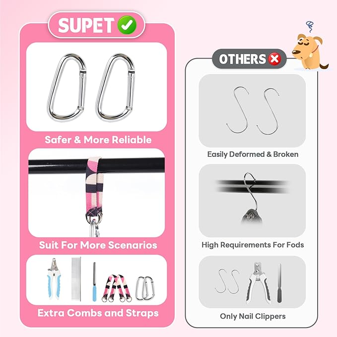 Supet Dog Grooming Hammock Harness for Large Dogs, Relaxation Dog Sling for Nail Trimming with Thick Fabric Back Support, Helper Dog Hammock for Nail Trimming Clipping