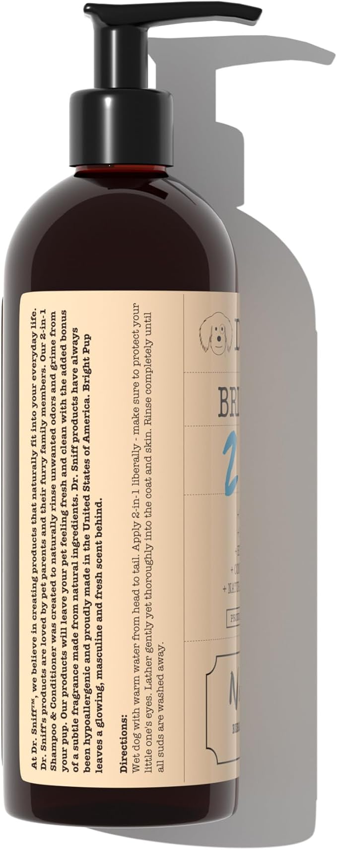 2-in-1 Pet Shampoo & Conditioner, Ultimate Grooming Treatment for Dog & Cat Hair, Freshens Scent, Made in The USA, Bright Pup Scent, 16 Oz