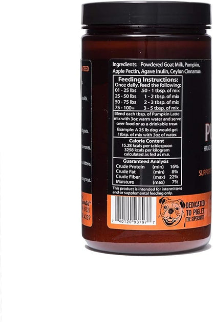 Super Snouts Pumpkin Latte Digestive Supplement for Dogs & Cats, Pumpkin Powder with Goat_ Milk, Made in USA Antibiotic Free, Healthy Gut & Stool, 10 oz