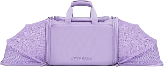 VETRESKA Expandable Cat Carrier,Dog Carrier for Small Medium Puppies,Soft-Sided Pet Carrier Airline Approved,Collapsible Travel Cats/Puppy Carrier with Locking Safety Zippers and Anti-Scratch Mesh