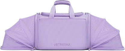 VETRESKA Expandable Cat Carrier,Dog Carrier for Small Medium Puppies,Soft-Sided Pet Carrier Airline Approved,Collapsible Travel Cats/Puppy Carrier with Locking Safety Zippers and Anti-Scratch Mesh