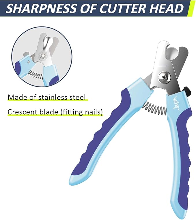 WePet Stainless Steel Dog Nail Clipper(10.2) - Precision Trimming Tool for Safe & Easy Grooming - Ergonomic Design for Comfort - Suitable for All Breeds & Sizes Dark Blue/Maya