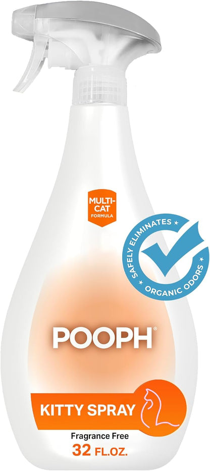 POOPH® Kitty Spray - Patented Technology Eliminates Organic Odor On-Contact Goes Anywhere Your Kitty Goes - Cat Trees, Furniture, Bedding & More Safe Fragrance-Free Non-Toxic Eco-Conscious