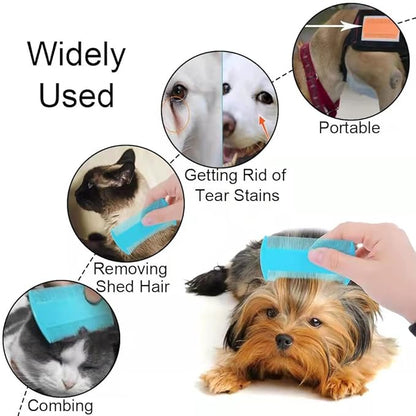 6 Pcs Dog Cat Hair Removal Massaging Combs, Dandruff & Stain Remover (Random Colour)