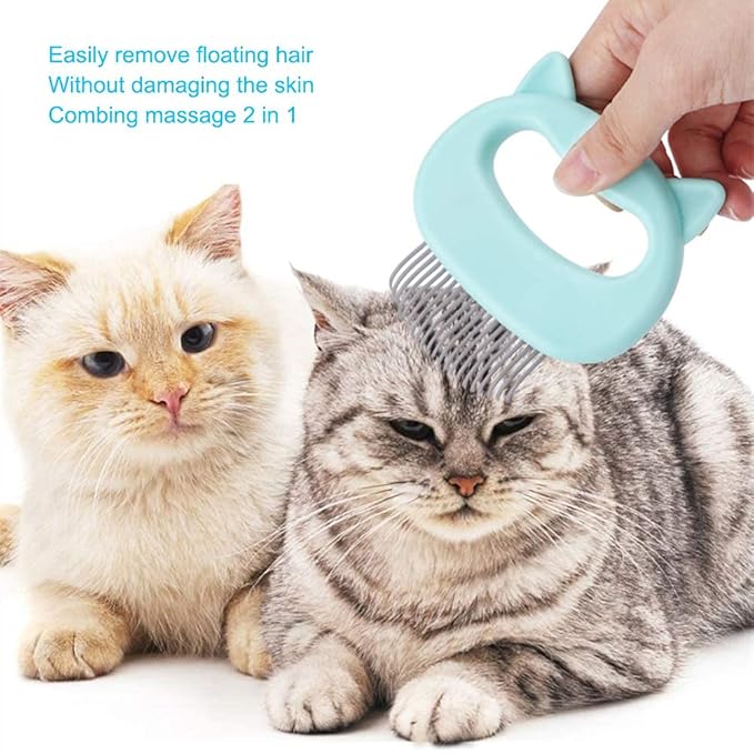 2 Pcs Cat Combs, Soft Fine Teeth Cat Hair Comb Pet Massage Comb, Short Long Hair Removal Massage Cat Shell Comb, Dog Cat Deshedding Brush Grooming Comb for Shedding Matted Fur, Knots & Tangles (pink)