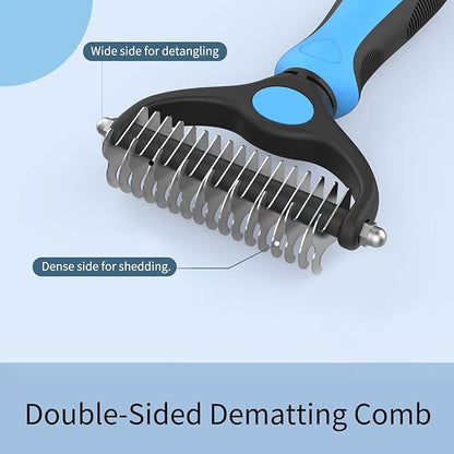 All-in-One Pet Grooming Kit: Nail Clippers with Safety Guard, Nail File & Dematting Comb, Comfortable for Pets & Owners