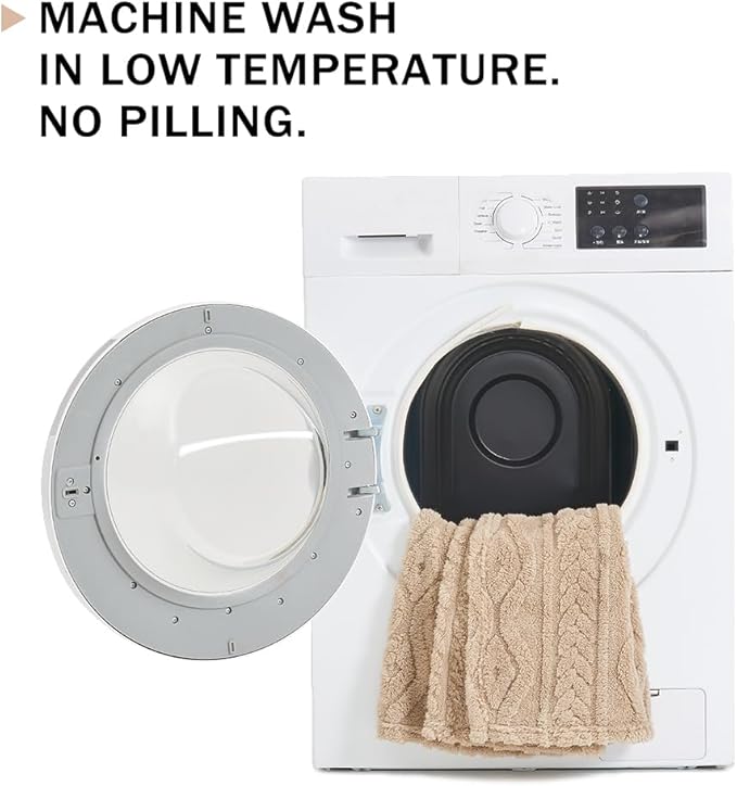 Qeils Jacquard Dog Blankets for Large Dogs, Cozy Calming Pet Blanket Washable for Couch Protection, 280GSM Coral Fleece Plush Fluffy Throw Blanket, Taupe Boho, 50x60IN