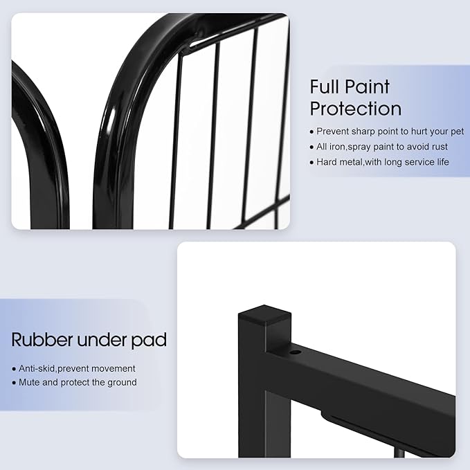 BestPet | Dog Playpen | 32 Inch, 24 Panels | Heavy Duty Metal Pet Exercise Pen | Indoor Outdoor Fence Panels | Rust-Resistant, Removable, Tool-Free Setup | Anti-Skid, Expandable Design