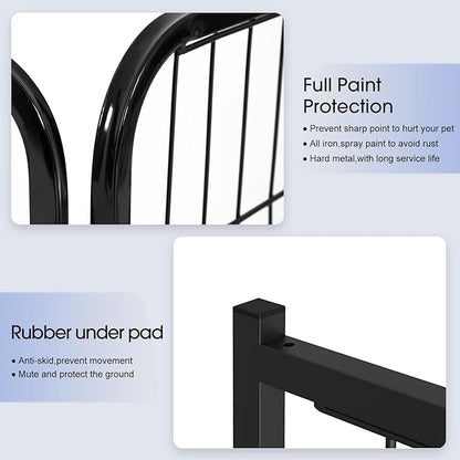 BestPet | Dog Playpen | 32 Inch, 24 Panels | Heavy Duty Metal Pet Exercise Pen | Indoor Outdoor Fence Panels | Rust-Resistant, Removable, Tool-Free Setup | Anti-Skid, Expandable Design