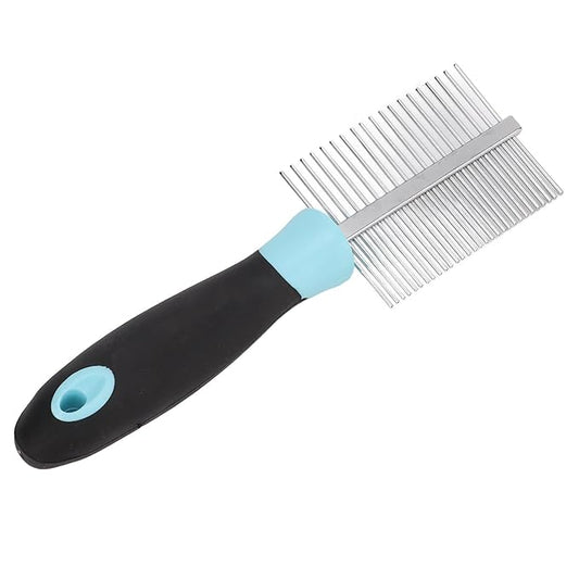 Dog Cat Combs,Top Pet Detangler Brush for Long,Curly Hair,Comb Removes, Prevents Matted Fur, Cat Needle Combs for Goldendoodle, Poodle Mixes, And Cat Undercoat (Blue)