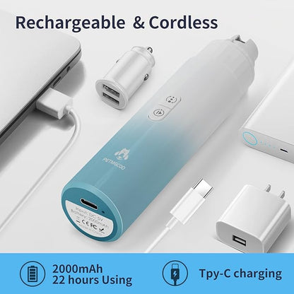 Dog Nail Grinder & Upgrade Professional with 3-Speed Adjustment Super-Quiet and Low-Vibration Pet Nail Trimmers with Forward and Reverse Functions - Safe Pause Button Wireless Type-C Chargingï¼_reenï¼