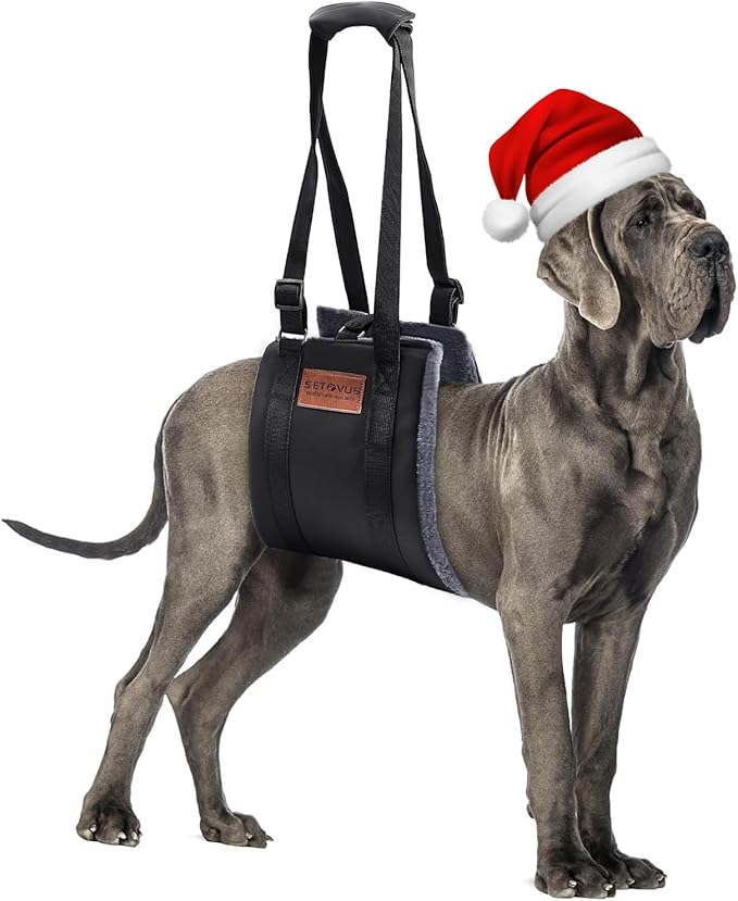 Dog Sling for Large Dogs Hind Leg Support, Magic Tape Dog Lift Harness, Soft Dog Support Harness for Back Legs, Hip Support Harness to Help Senior, Injured, Disabled and After ACL Surgery