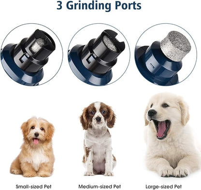 Dog Nail Grinder Upgraded - Professional 2-Speed Electric Rechargeable Pet Nail Trimmer Painless Paws Grooming & Smoothing for Small Medium Large Dogs & Cats
