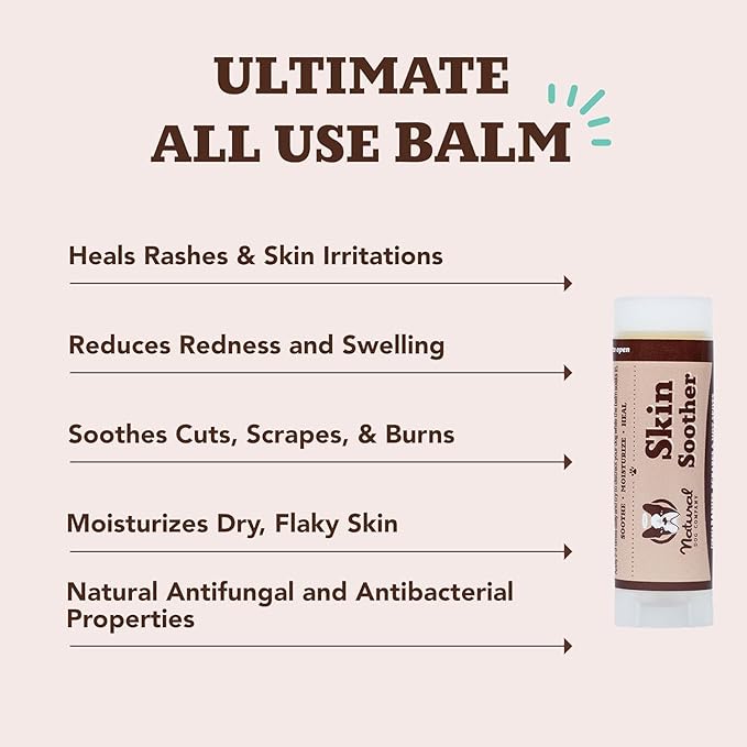 Natural Dog Company Skin Soother Travel Stick 4 Pack  Four 0.15 oz Pocket-Size Dog Skin Balms with Coconut Oil, Cocoa Butter, Calendula & Vitamin E  Helps Soothe Hot Spots, Redness & Irritated Skin