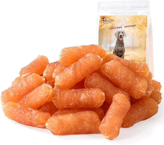 Dog Treats Chicken Sausage, Natural Chicken Jerky Training Treats for Dogs with Glucosamine, Chondroitin, MSM and Taurine, Low Fat Soft Chewy Snacks 10.58 oz