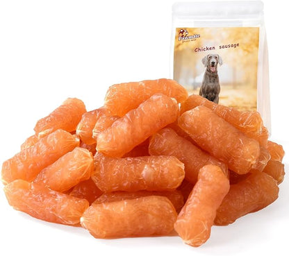Dog Treats Chicken Sausage, Natural Chicken Jerky Training Treats for Dogs with Glucosamine, Chondroitin, MSM and Taurine, Low Fat Soft Chewy Snacks 10.58 oz
