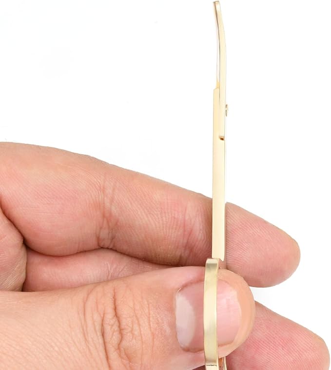 3.5 Inch Silent Pet Grooming Tiny Safety Scissors for Cats & Dogs - Quiet Alternative to Electric Clippers for Sensitive Pets (Golden-Curved)