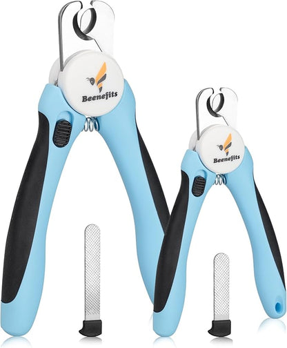 Large Dog Nail clippers with Sharp Stainless Steel Blade for Smooth Cutting, Ergonomic TPE Handle Special Baffle to Avoid Flying Nail Fragments, Hidden Nail File (Large/Medium)