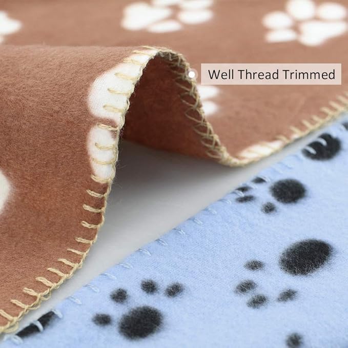 Comsmart Dog Blankets for Small Dogs, 6 Pack Puppy Blanket Cute Paw Print Pet Blanket for Dog, Puppy, Cat, Kitten, 39x31 inches