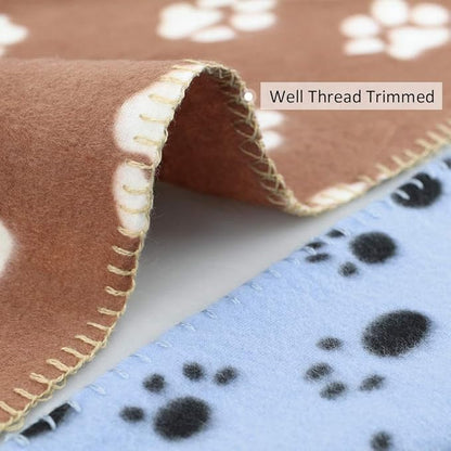 Comsmart Dog Blankets for Small Dogs, 6 Pack Puppy Blanket Cute Paw Print Pet Blanket for Dog, Puppy, Cat, Kitten, 39x31 inches