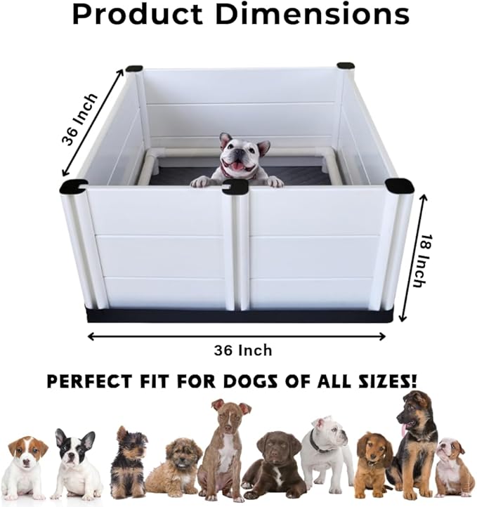 Whelping Box & Puppy Playpen – Upgraded Reinforced Design with Easy-Open Door, Pig Rails, Waterproof Pee Pad & Oxford Floor Liner – Indoor/Outdoor, Easy to Clean (White, Premium 36" x 36" x 18")