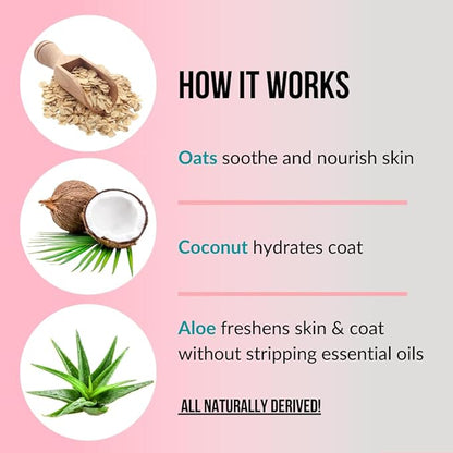 16 fl oz Tearless Puppy Shampoo and Conditioner - Anti Itch Dog Shampoo Sensitive Skin - Coconut Oil Oatmeal Pet Shampoo for Puppies