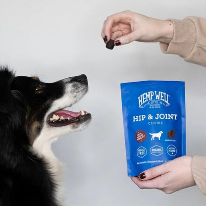 Hemp Well Hip and Joint Soft Chews  Supports Mobility and Promotes Healthy HIPS and Joints for Dogs, Organically Sourced (60 Count)