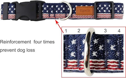 American Flag Dog Collars Adjustable Basic Dog Collar Soft Comfortable Pet Collar (S)