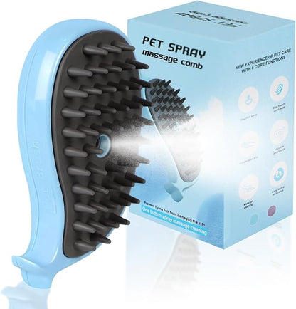 Nepfaivy Cat Steam Brush for Shedding - 3 in 1 Pet Steam Brush for Dog and Cat, Rechargeable Steamy Cat Brush, Spritz Defur Comb for Cats, Steamer Brush for Massage, Grooming and Removing Loose Hair