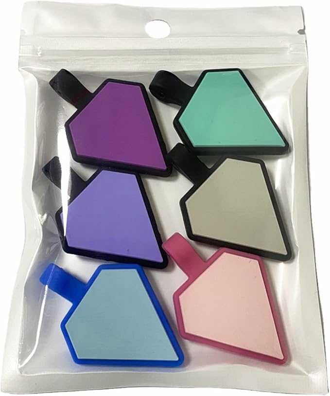 6 Pack Newest Diamond Silent Pet Tags Modifiable Dog Tag,Multiple Emergency Contact,Lightweight,No Jinging,Collar Accessories,Cat ID Tag