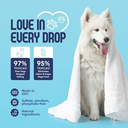 Organic Dog Shampoo - Puppy Oatmeal Shampoo for Itchy Skin Relief - Hypoallergenic for Sensitive Skin,for Dogs of All Ages,Deodorizes Smelly Dogs,Tearless,Made in USA, 16oz (Unscented)